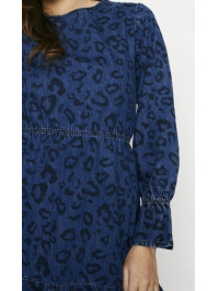 Rochie denim leopard