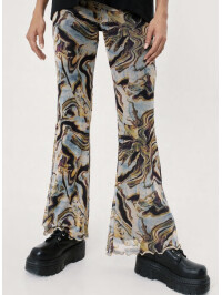 PANTALONI DIN PLASĂ CU IMPRIMEU MARMURĂ