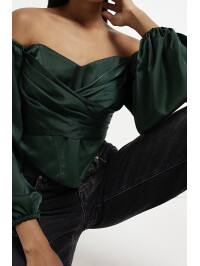 CORSET DIN SATIN VERDE