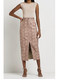 FUSTA MIDI CU IMPRIMEU ȘARPE 