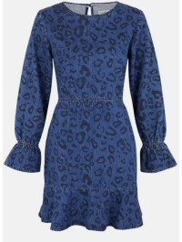 Rochie denim leopard