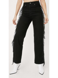 Blugi cu franjuri Nasty Gal