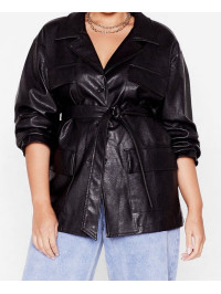  Jachetă cu curea din piele artificială Nasty Gal