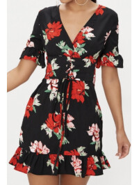 ROCHIE SWING FLORALA CORSET NEAGRA