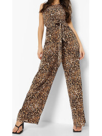 Salopetă leopard cu un umăr