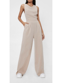 Salopetă încrucișată cu picior lat decupat 