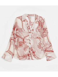 CĂMAȘĂ TRANSPARENT CU IMPRIMEU ROȘU 