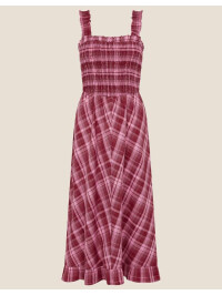 Rochie in carouri Clement-Rosu-L