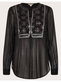 Bluză cu bretele brodate Haley-Negru-M