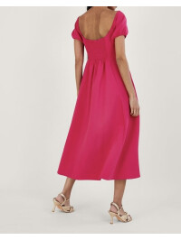 Rochia Katie Bardot roz cu detaliu inel -Roz-38