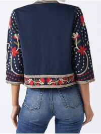 Jachetă brodată Thalia-Bleumarin-38