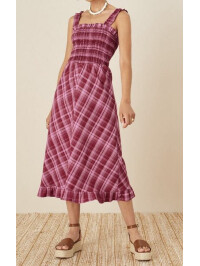 Rochie in carouri Clement-Rosu-L