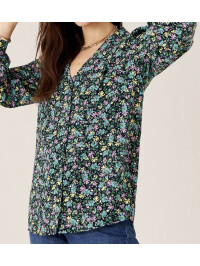 Bluză Ditsy Floral Print Collar