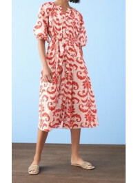 Rochie camasa midi, 100% bumbac