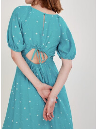 Rochie Sami cu imprimeu cu puncte-Albastru-38