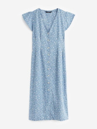 Rochie de vară cu imprimeu floral mic.