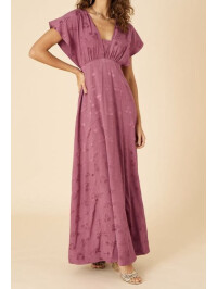 Rochie maxi roz Donna din satin jacquard