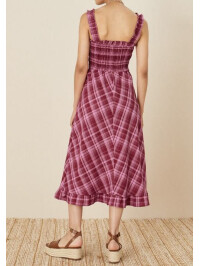 Rochie in carouri Clement-Rosu-L