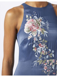 Rochie midi brodată Polymina-Albastru-38