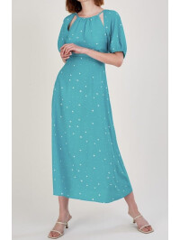 Rochie Sami cu imprimeu cu puncte-Albastru-38