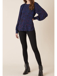 Bluză cu mărgele si imprimeu animal