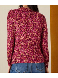 Top Dee Dee cu imprimeu floral ditsy roșu