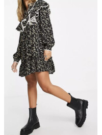 ROCHIE NEAGRA CU FLORI GALBENE 