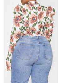 PLUS BLUZĂ FLORĂ NUDE