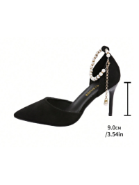 Pantofi negri din catifea