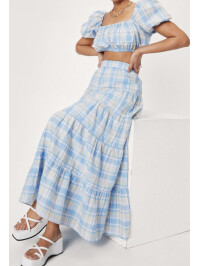 FUSTA IN CAROURI ALBASTRU 