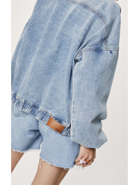 Geaca denim cu elastic in spate