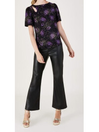 Tricou mov Celestia cu imprimeu metalizat-Mov-XL