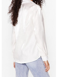 Cămașă cu nasturi din satin perlat Nasty Gal 