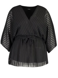 Bluză cu mâneci kimono cu dungi Plus