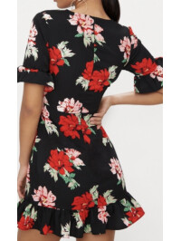 ROCHIE SWING FLORALA CORSET NEAGRA