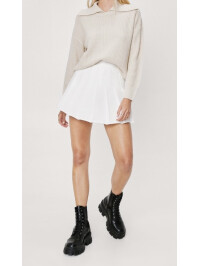 Fusta tenis plisata cu talie inalta