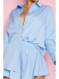 CAMASĂ OVERSIZED CU MÂNECĂ LUNGĂ ALBASTRU PALE