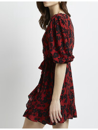 ROCHIE SCURTA CU FLORI NEGRE