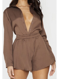 CĂMAȘĂ MOCHA OVERSIZED MÂNECĂ LUNGĂ