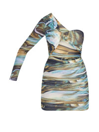 ROCHIE BODYCON CU IMPRIMARE MULTI MARMURA