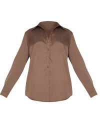 CĂMAȘĂ MOCHA OVERSIZED MÂNECĂ LUNGĂ