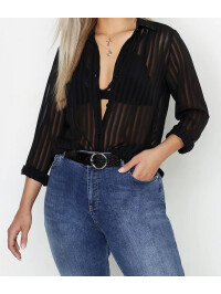 Cămașă transparentă cu dungi Boohoo