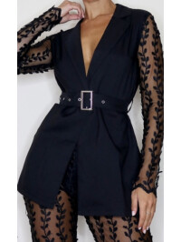 SACOU ȚESUT NEGRU DIN DANTELĂ S940