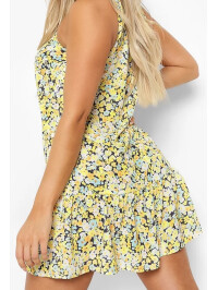 Rochie galbena cu flori 