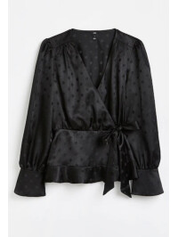 BLUZA DIN SATIN NEGRU 