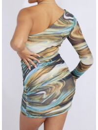 ROCHIE BODYCON CU IMPRIMARE MULTI MARMURA