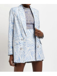 SACOU PRINT ALBASTRU 