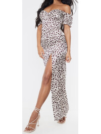 ROCHIE MAXI BARDOT WRAP CU STONE DALMATIAN