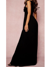 Rochie de domnisoare de onoare maxi cu decupaj plisat