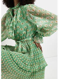 ROCHIE MINI VERDE CU VOLANE